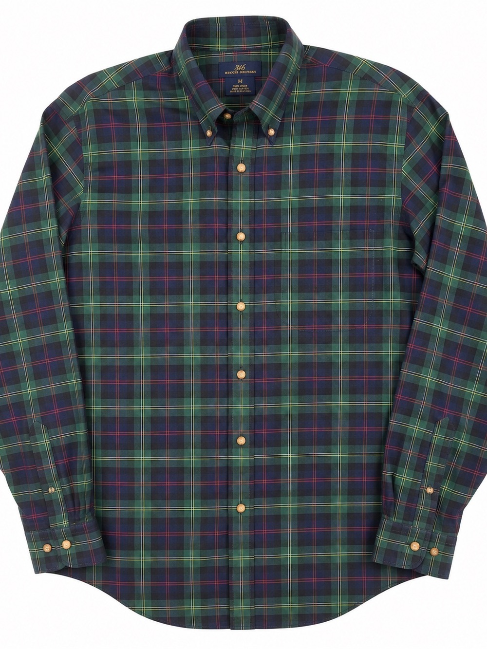 Brooks Brothers Men's Green Plaid Button-Down Shirt 346 Medium